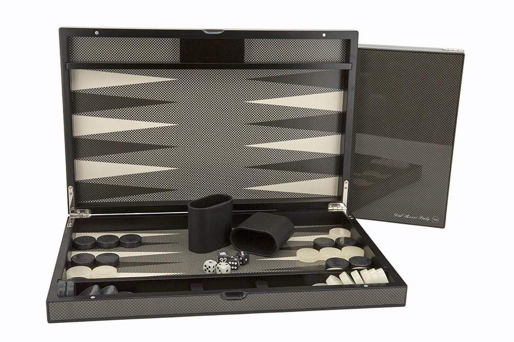 Dal Rossi Classic Games Backgammon - 15" Carbon Fibre (Dal Rossi)