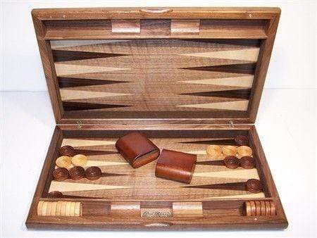 Backgammon - 15" Walnut Burl Wood (Dal Rossi)