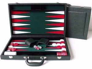 Dal Rossi Classic Games Backgammon - 18" Green Leather (Dal Rossi)