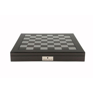 Dal Rossi Classic Games Chess Board - Box with Compartments 16” Carbon Fibre Finish (Dal Rossi)