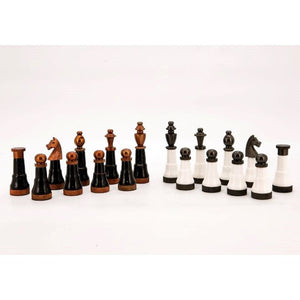Dal Rossi Classic Games Chess Men -  Black and White with Copper and Gun Metal Gray Tops and Bottoms 110mm (Dal Rossi)