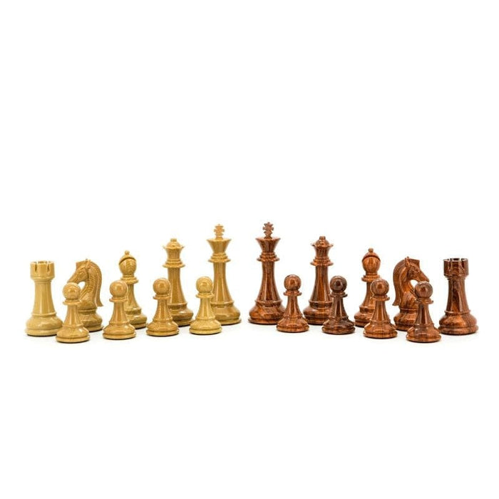 Chess Men -  Brown and Box Wood Grain Finish 110mm (Dal Rossi)