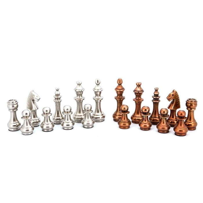 Chess Men -  Metal Copper and Silver 100mm (Dal Rossi)
