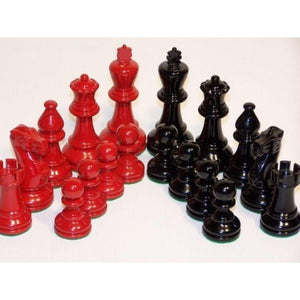 Dal Rossi Classic Games Chess Men - Red & Black Boxwood 85mm Double Weight (Dal Rossi)