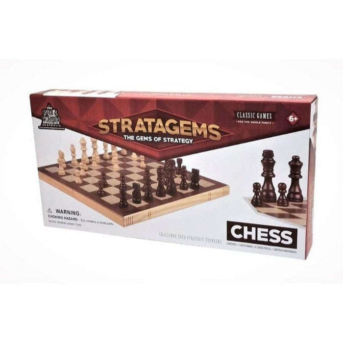 Chess Set  - Deluxe Wood Folding 15" (Strategems)