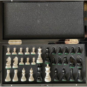 Dal Rossi Classic Games Chess Set - Folding Carbon Fibre Finish Board 16" (Dal Rossi)