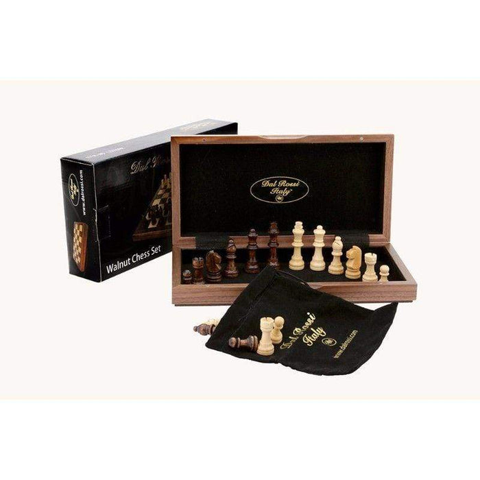 Chess Set - Walnut Folding - 12" (30cm) (Dal Rossi)