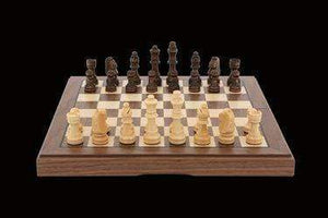 Dal Rossi Classic Games Chess Set - Walnut Inlaid Folding 15" 38cm (Dal Rossi)