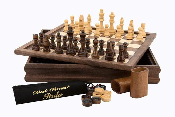 Compendium - 3 in 1 - 14" Chess/Backgammon/Checkers Set (Dal Rossi)