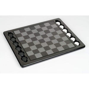 Dal Rossi Classic Games Draughts / Checkers - Dal Rossi Set with Recessed Pieces (Carbon Fibre)