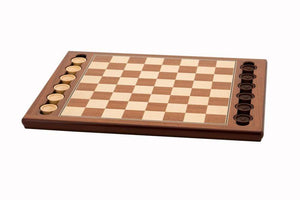 Dal Rossi Classic Games Draughts / Checkers - Dal Rossi Set with Recessed Pieces (Walnut)