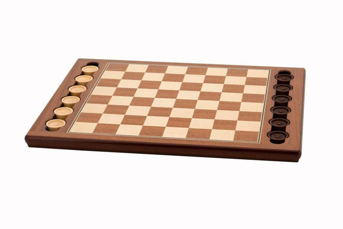Draughts / Checkers - Dal Rossi Set with Recessed Pieces (Walnut)