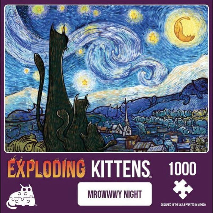 Exploding Kittens Puzzle - Mrowwwy Night (1000pc)