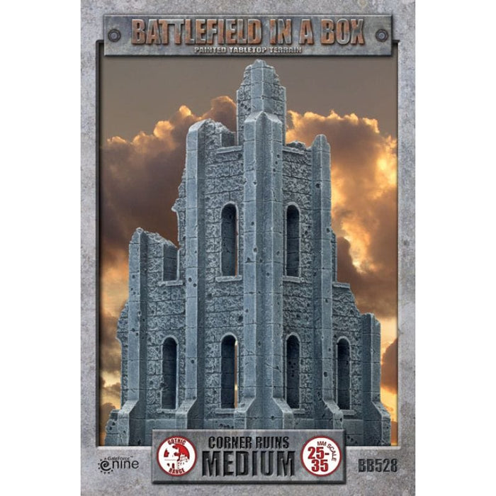 Gothic Terrain -  Gothic medium corner ruins (Battlefield in a Box)