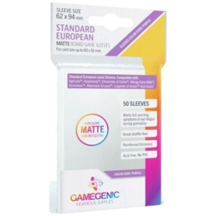 Card Protector Sleeves - Gamegenic Matte - Standard European Sized 62mm x94mm