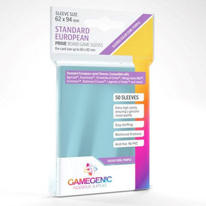 Gamegenic Board & Card Games Prime Card Sleeves - Standard Euro (Purple size) (50)