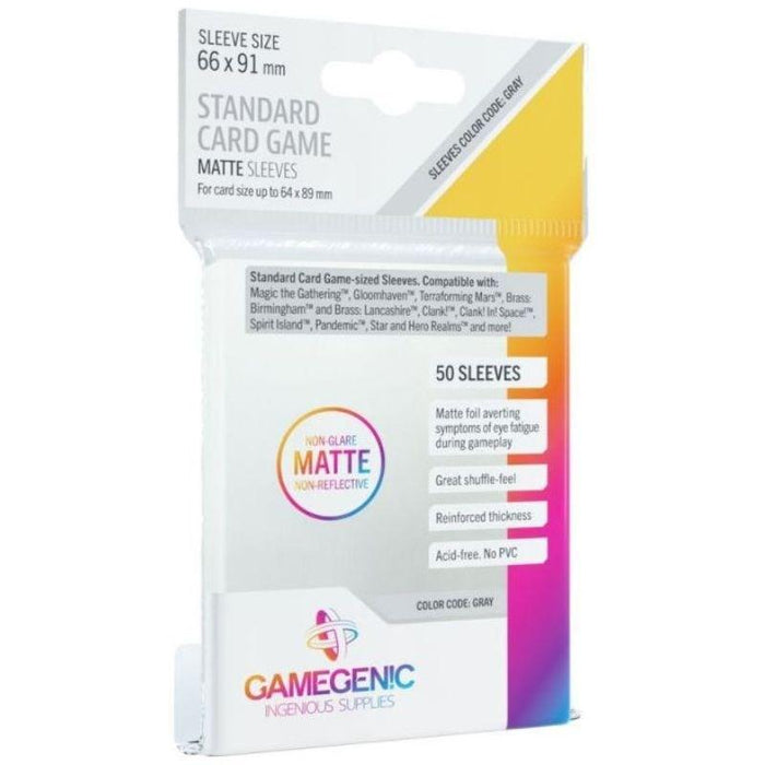 Card Protector Sleeves - Gamegenic Clear Matte Standard Size (50)