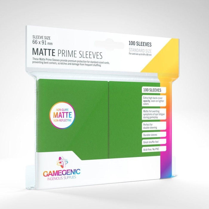 Card Protector Sleeves - Gamegenic Matte Prime 100ct Green