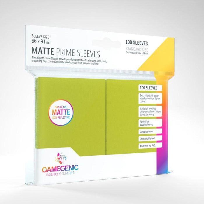 Card Protector Sleeves - Gamegenic Matte Prime 100ct Lime