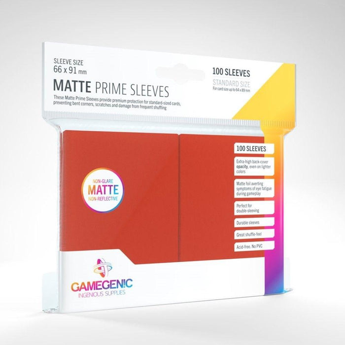 Card Protector Sleeves - Gamegenic Matte Prime 100ct Red