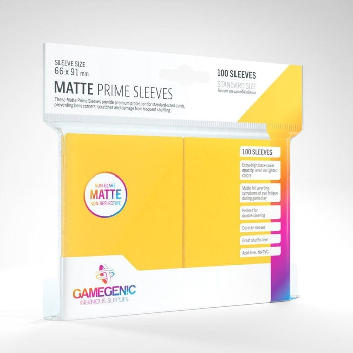 Card Protector Sleeves - Gamegenic Matte Prime 100ct Yellow