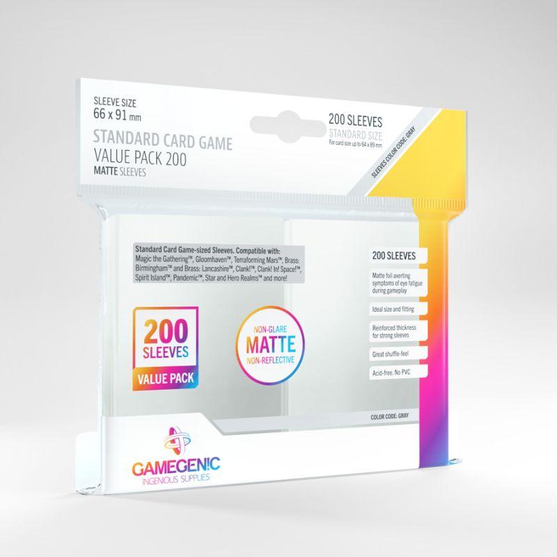 Gamegenic Trading Card Games Card Protector Sleeves - Gamegenic Matte Value Pack Standard 200