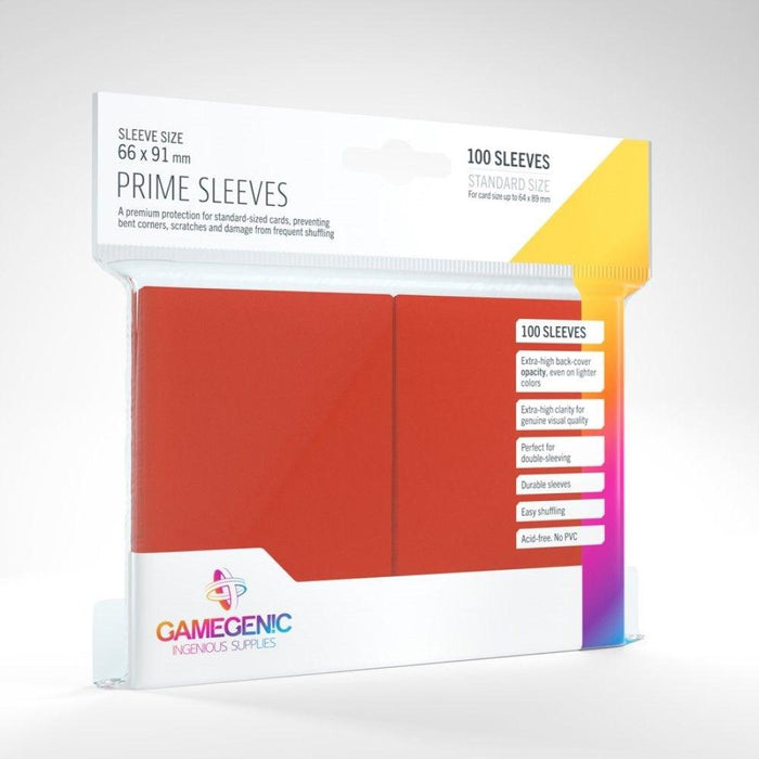 Card Protector Sleeves - Gamegenic Prime 100ct Red