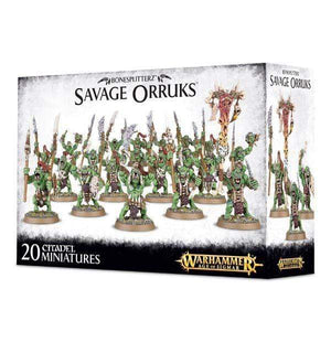 Games Workshop Miniatures Age of Sigmar - Bonesplitterz Savage Orruks (Boxed)