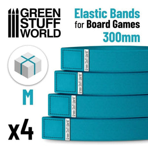 Greenstuff World Board & Card Games GSW - Elastic Bands For Board Games - Pack X4 (300mm)