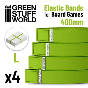 Greenstuff World Board & Card Games GSW - Elastic Bands For Board Games - Pack X4 (400mm)