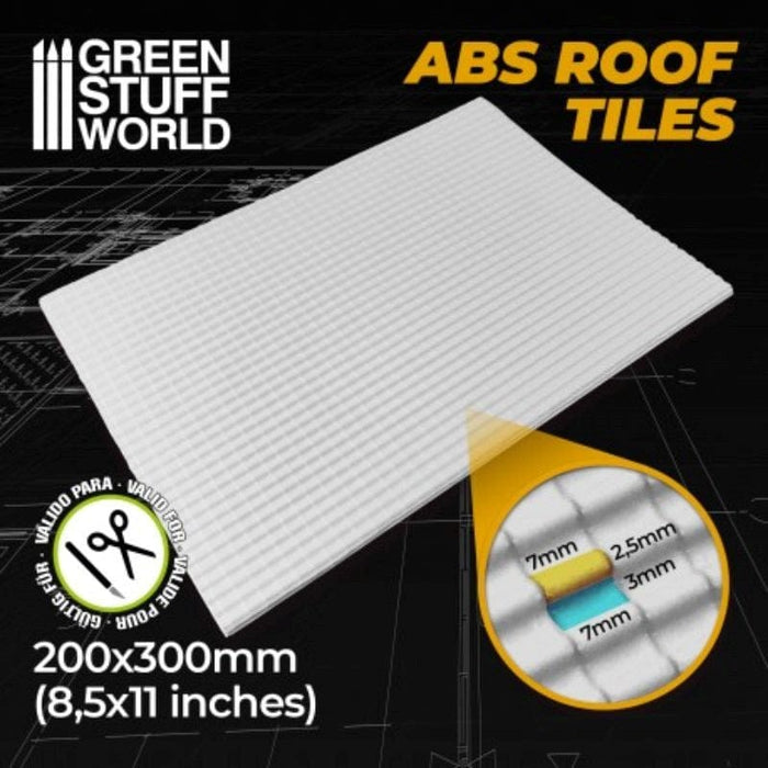 GSW - Abs Plasticard - Roof Tiles Textured Sheet (A4)