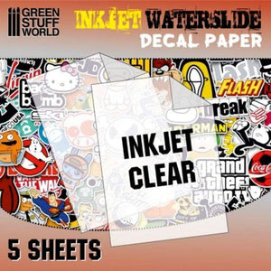 Greenstuff World Hobby GSW - Blank Inkjet Printable Waterslide Decal A4-Clear (5 pack)
