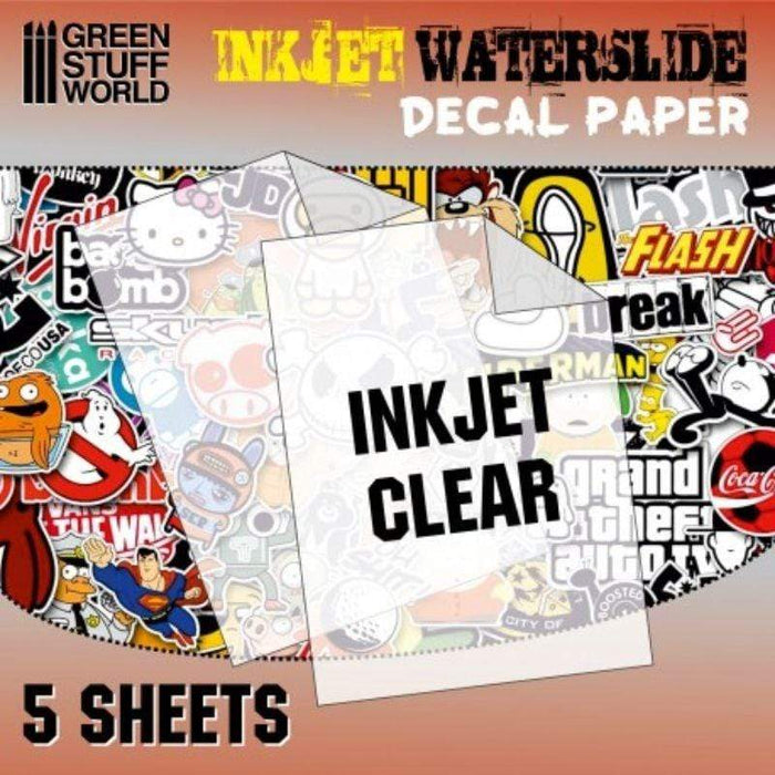 GSW - Blank Inkjet Printable Waterslide Decal A4-Clear (5 pack)