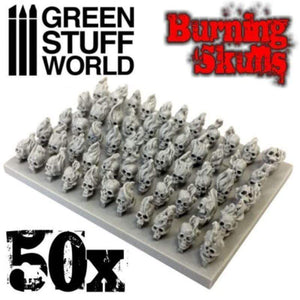 Greenstuff World Hobby GSW - Burning Human Skulls Set