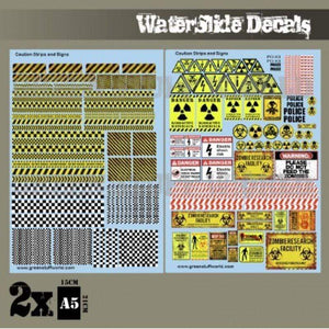 Greenstuff World Hobby GSW - Decal sheets - Hazard Strips and Warning Signs