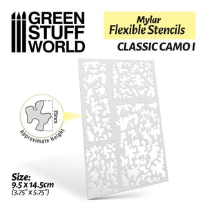 Greenstuff World Hobby GSW - Flexible Stencils - Classic Camo 1 (15mm Aprox.)