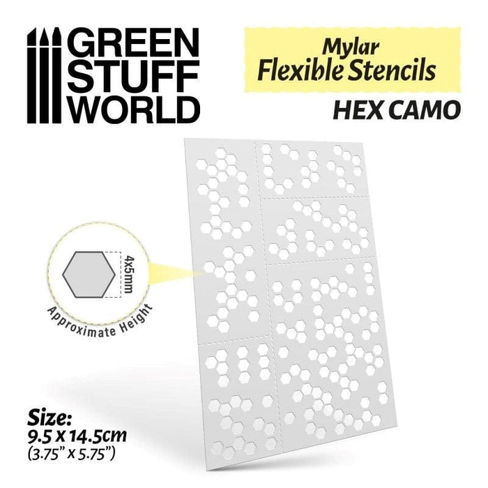 GSW - Flexible Stencils - Hex Camo (4x5mm)
