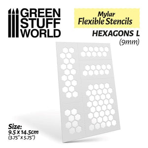 Greenstuff World Hobby GSW - Flexible Stencils - Hexagons L (9mm)