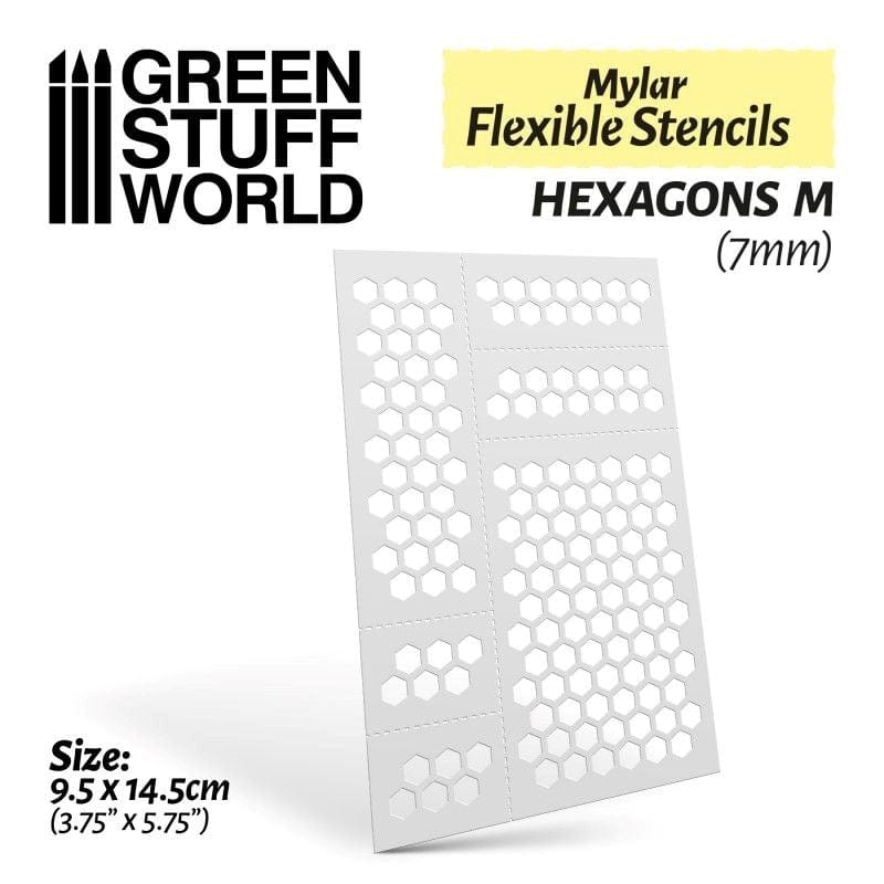 Greenstuff World Hobby GSW - Flexible Stencils - Hexagons M (7mm)