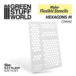 Greenstuff World Hobby GSW - Flexible Stencils - Hexagons M (7mm)