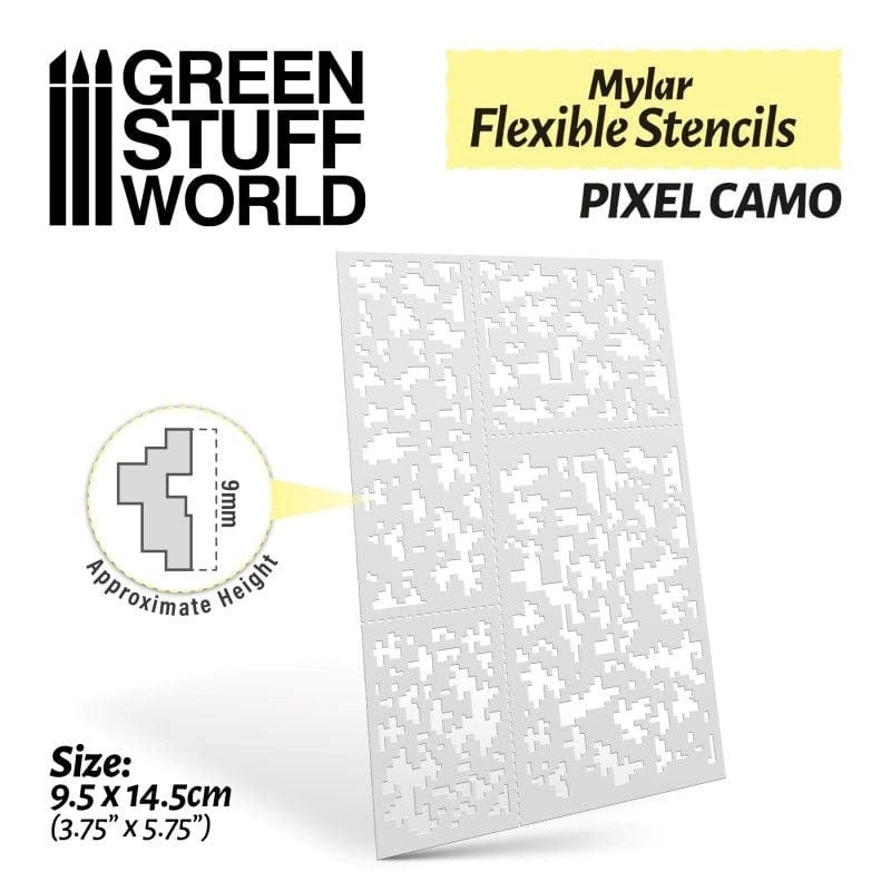 Greenstuff World Hobby GSW - Flexible Stencils - Pixel Camo (9mm Aprox.)