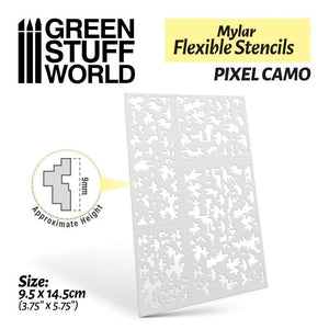 Greenstuff World Hobby GSW - Flexible Stencils - Pixel Camo (9mm Aprox.)