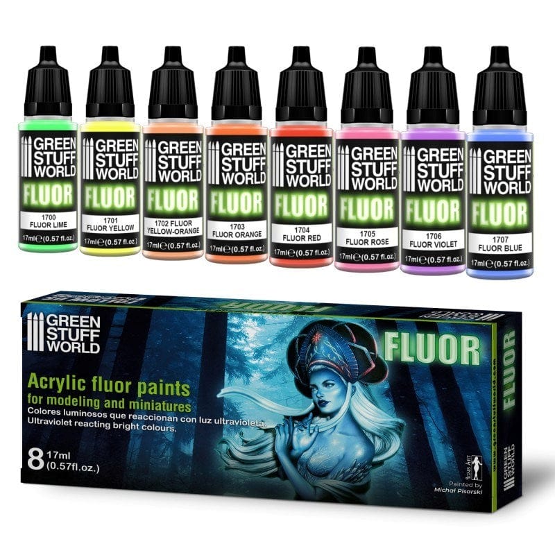 Greenstuff World Hobby GSW - Fluor Paints Set (x8)