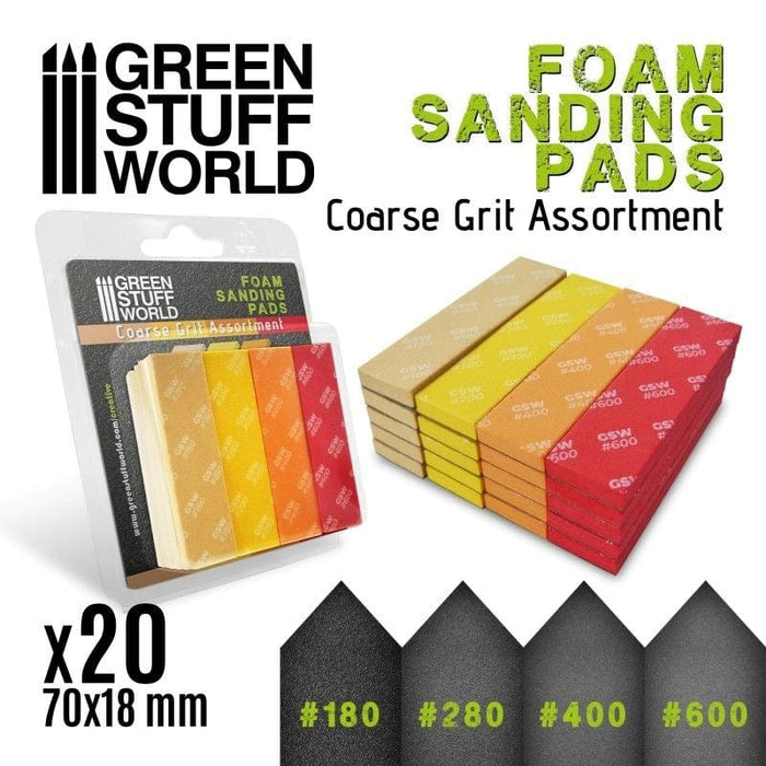 GSW - FOAM Sanding Pads - COARSE GRIT ASSORTMENT (pack x20)