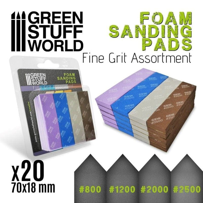 GSW - FOAM Sanding Pads - FINE GRIT ASSORTMENT (pack x20)