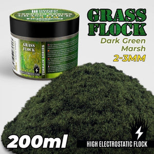 Greenstuff World Hobby GSW - Grass Flock - Dark Green Marsh 2-3mm (200ml)