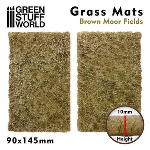 Greenstuff World Hobby GSW - Grass Mat Cut-Outs 90 x145mm Brown Moor Fields 10mm (2pc)