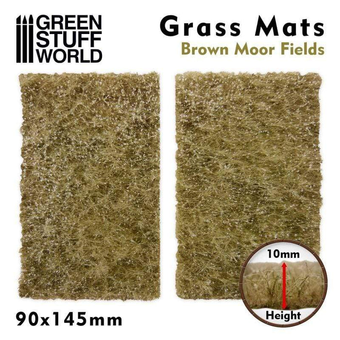 GSW - Grass Mat Cut-Outs 90 x145mm Brown Moor Fields 10mm (2pc)