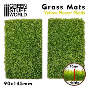 Greenstuff World Hobby GSW - Grass Mat Cut-Outs 90 x145mm Yellow Flowers Fields 10mm (2pc)