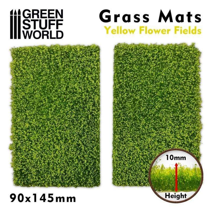 GSW - Grass Mat Cut-Outs 90 x145mm Yellow Flowers Fields 10mm (2pc)